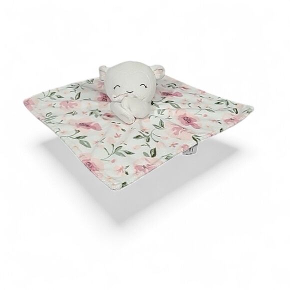 Modern Moments Gerber White Sheep Lovey Security Baby Blanket Pink Floral Plush - Picture 2 of 5